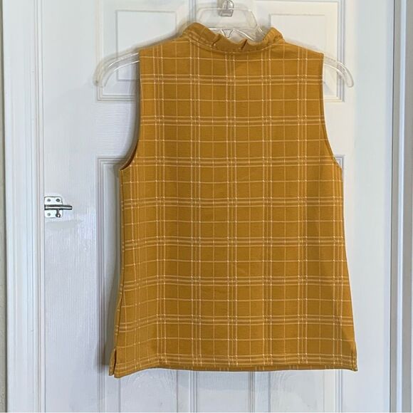 Ann Taylor checked ruffle Henley shell top Size Large - Picture 9 of 9